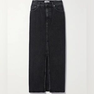 Agolde Black Denim Maxi Skirt